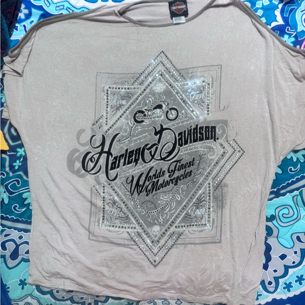 Harley-Davidson Gray Blouse